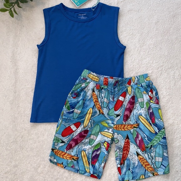 Posh Peanut Other - NWT Posh Peanut Wave Tank Top and Shorts 5T Surfboards